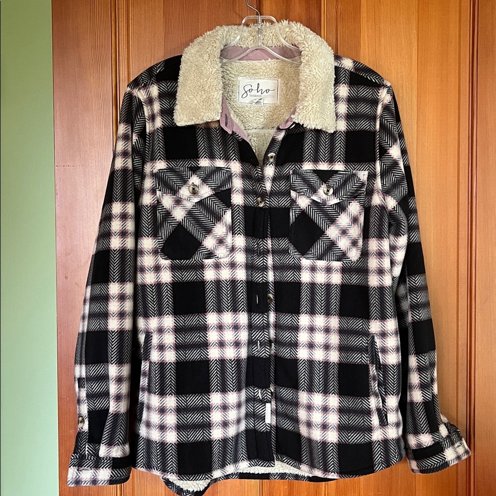 Soho Threads Fleece Sherpa Jacket, Medium